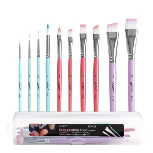 Set de pinceles de maquillaje artístico de 10 unidades para pintura facial y corporal